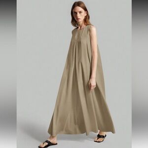 SHEIN Cream Tan Sleeveless Sundress Maxi